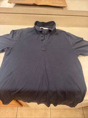 Travis Mathew Dark Navy Short-Sleeve Button-Down Polo